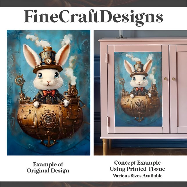 Papel De Seda Coelho Steampunk Engraçado E Bonito Na Decoupage G (Criador carregado)