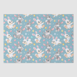 Papel De Seda Coelhos Felizes de Páscoa