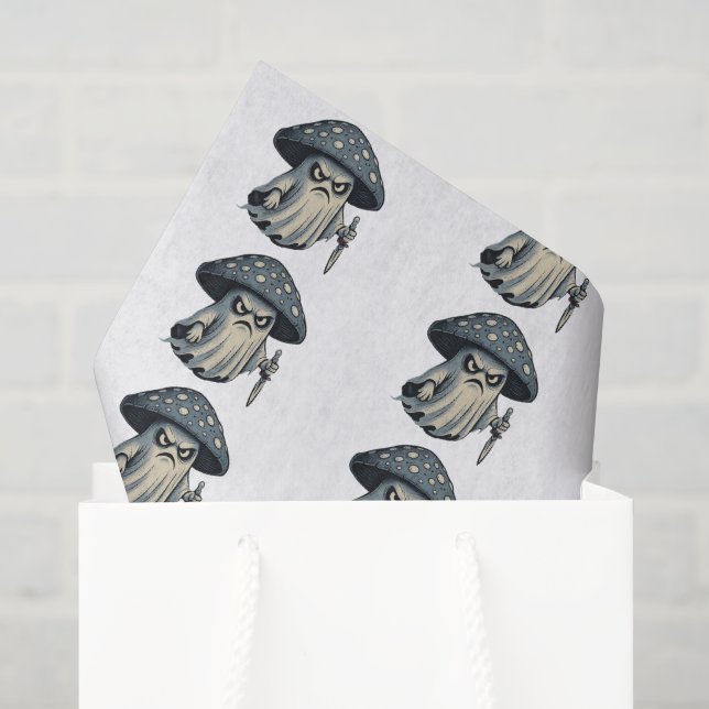 Papel De Seda Cogumelo Assassino – Fantasma Assustador com Faca  (Sacola de presentes)