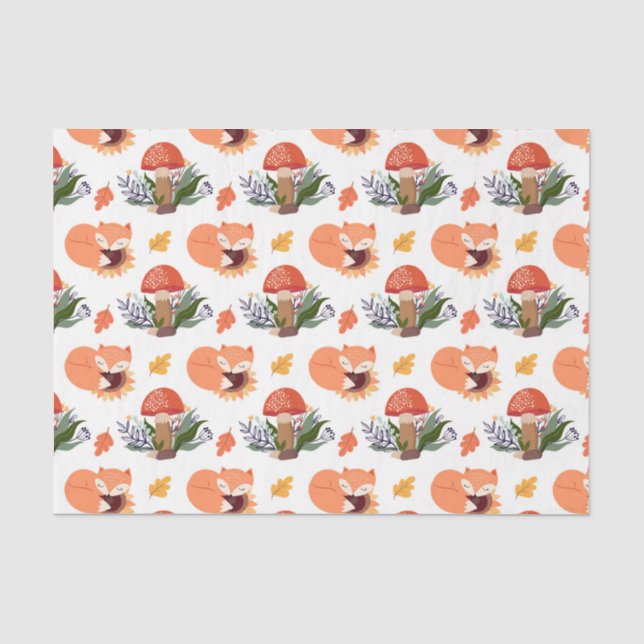 Papel De Seda Cogumelo de Raposa de Outono (Design 32 Série Amar (Frente )