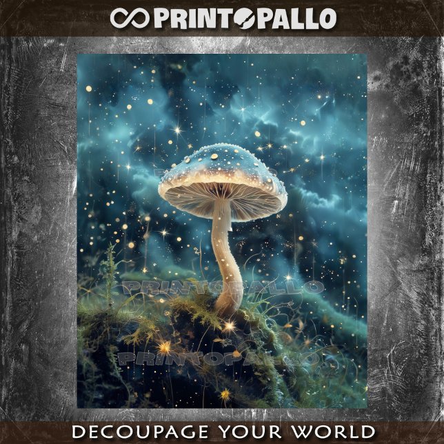Papel De Seda Cogumelo Espacial num campo estelar de galáxia (Criador carregado)