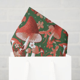 Papel De Seda Cogumelo Vermelho e verde