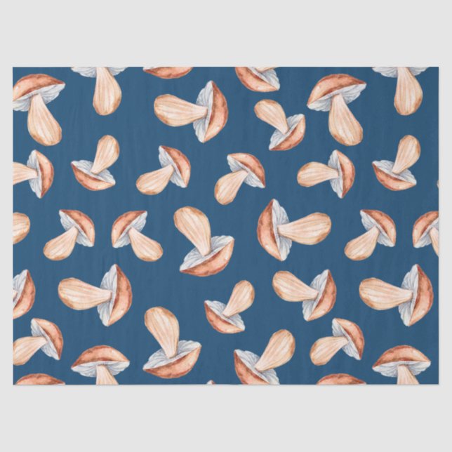 Papel De Seda Cogumelos Azuis (Frente )