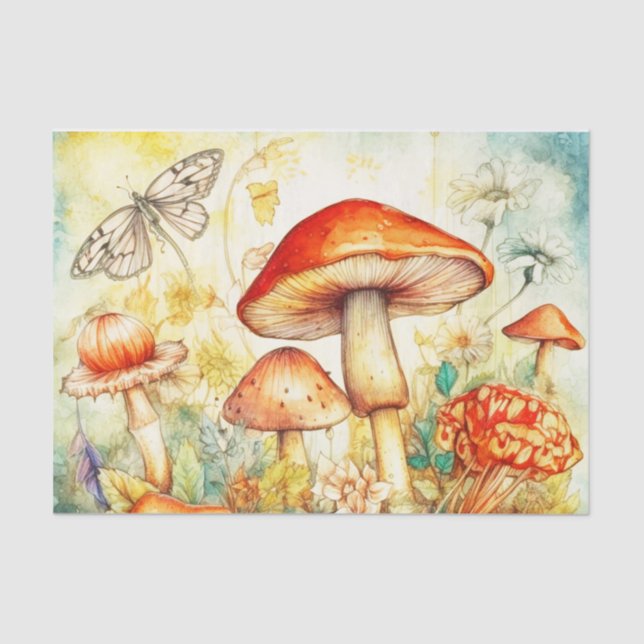 Papel De Seda Cogumelos Místicos e Decoupage da Mama Graciosa (Frente )