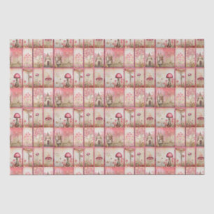 Papel De Seda Cogumelos rosa