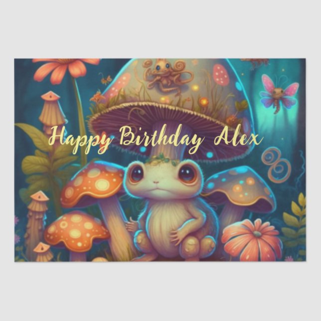 Papel De Seda Cogumelos sapos agudos (Frente )