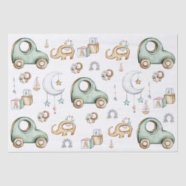 Papel De Seda Coisas de Bebê de Cor da Água design