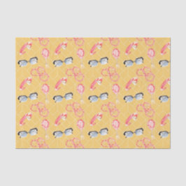 Papel De Seda Coisas Girly (Série Design 37 Amarelo/Laranja)