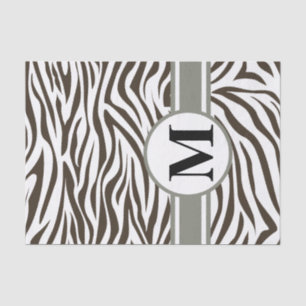 Papel De Seda Cola Safari Zebra com monograma