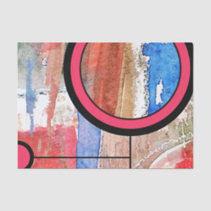 Papel De Seda colagem da arte abstracta, meios mistos e aguarela