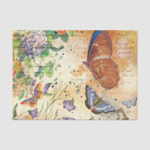 Papel De Seda Colagem da Borboleta Vintage