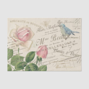 Papel De Seda Colagem de Abelhas Azuis de Rosa Rosa Rosa Rosa Vi