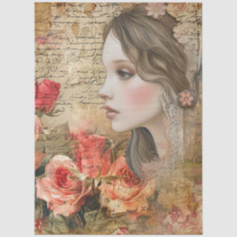 Papel De Seda Colagem de Abstrato de Arte Romântica Elegante