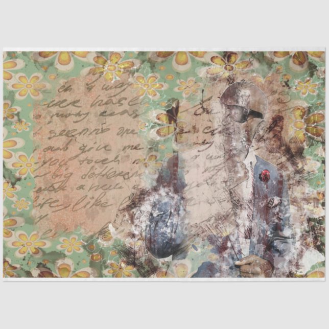 Papel De Seda Colagem de Arte 12 Fundo 20x30 (Frente )