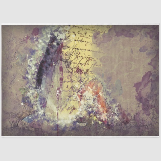 Papel De Seda Colagem de Arte 14 Fundo 20x30 (Frente )