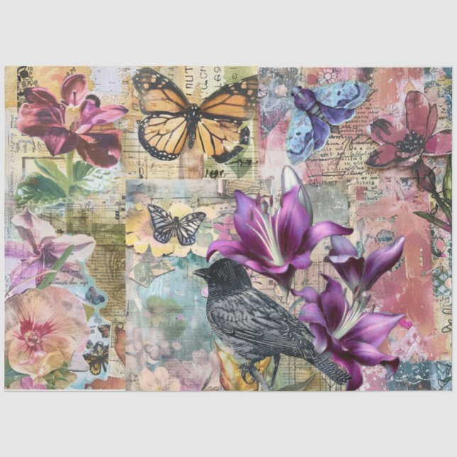 Papel De Seda Colagem de Arte Abstrata Caprichosa Decoupage (Frente )