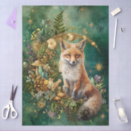 Papel De Seda Colagem de Arte de Raposa Celestial Fantasia Decou