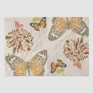 Papel De Seda Colagem de Borboleta Botânica