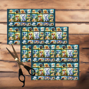 Papel De Seda Colagem de cachorrinhos, cachorros,