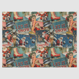 Papel De Seda Colagem de Cartões de Natal Vintage Retrô