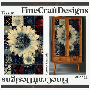 Papel De Seda Colagem de Decoupage de Azulejo Floral Aleatório E