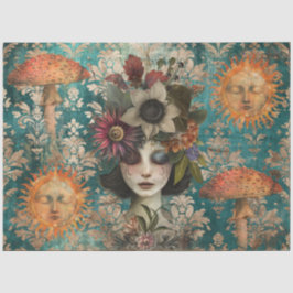 Papel De Seda Colagem de Decoupagem de Jardim de Fantasia Sombri