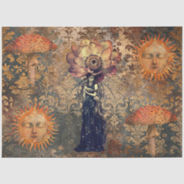 Papel De Seda Colagem de Decoupagem de Jardim de Fantasia Sombri