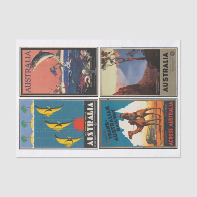 Papel De Seda Colagem de Desduplicação de Posteres de viagens Vi (Frente )