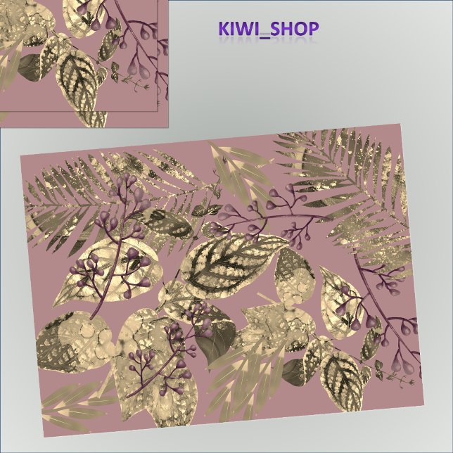 Papel De Seda Colagem de Folhas com Airelas Rosa-Estique (Gifts or crafts as a couple of ideas, Makes a gift extra special with trendy botanical)