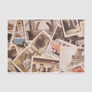Papel De Seda Colagem de Fotos Vintage City Life