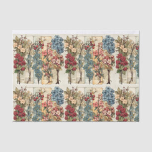 Papel De Seda Colagem de Fundo Floral da Vintage e Desacoplament