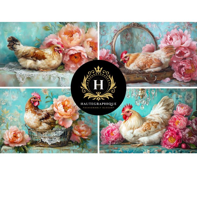 Papel De Seda Colagem de Galinha Decoupage (Criador carregado)