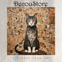 Colagem de Gato Vintage