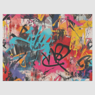 Papel De Seda Colagem de Grafite Urbana com Cores Intensas Pint