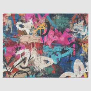 Papel De Seda Colagem de Grafite Urbana com Cores Intensas Pint
