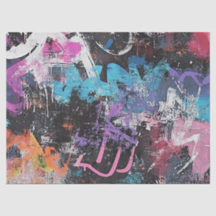 Papel De Seda Colagem de Grafite Urbana com Cores Intensas Pint