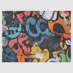 Papel De Seda Colagem de Grafite Urbana com Cores Intensas Pint