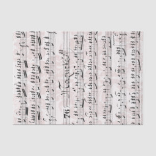 Papel De Seda Colagem de Música em Folha Rosa Vintage