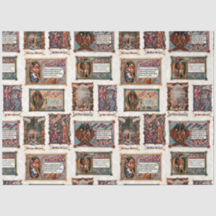 Papel De Seda Colagem de Natal Medieval Vintage