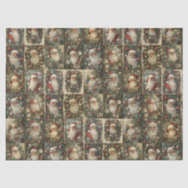 Papel De Seda Colagem de Natal Vitoriana e Papais noeis Retro