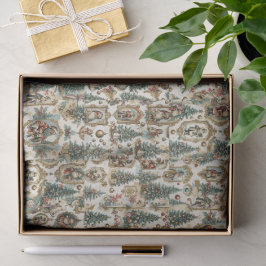 Papel De Seda Colagem de Natal Vitoriano Vintage | Papai Noel Re