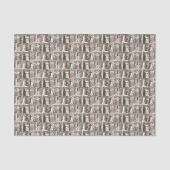 Papel De Seda Colagem de Noiva e Noivo em Vestido de Noiva Antig (Frente )