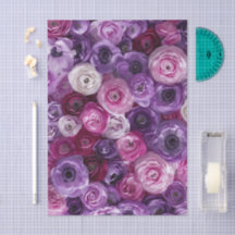 Colagem de Padrão Floral Rosa Roxo Jardim