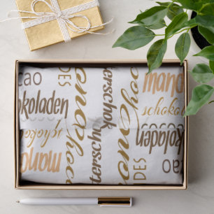 Papel De Seda Colagem de Palavras de Chocolate, Amêndoas e Choco