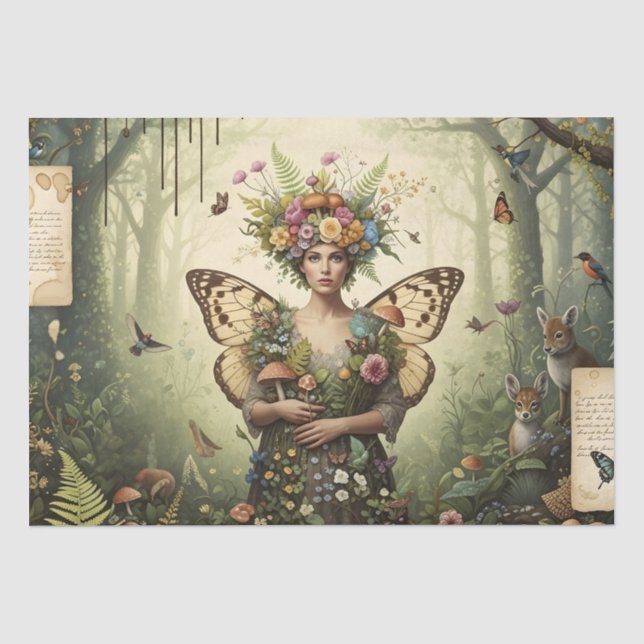 Papel De Seda Colagem de Tecido de Artífice-Fada (Frente )