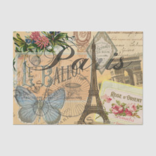 Papel De Seda Colagem de Viagens vintage de Paris França