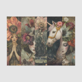 Papel De Seda Colagem Decoupage de Jardim de Fantasia Sombrio e 