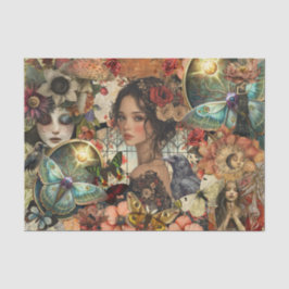 Papel De Seda Colagem Decoupage Fantasia Vitoriana Feminina Góti