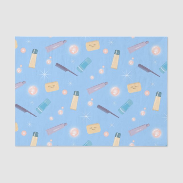 Papel De Seda Colagem do ritual do banheiro da manhã (Frente )