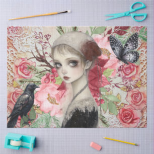 Papel De Seda Colagem Floral Elegante Girly Ephemera Cottagecore